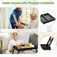 thumbnail image 5 of Bed Tray Table with Folding Legs Wooden Serving Breakfast in Bed or Use As a Platter Tray(Black), 5 of 6