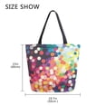 thumbnail image 5 of FORMRS Womens Canvas Tote Bag with Zipper Inner Pocket Shoulder Handbag, Green Colorful Circles, 5 of 7