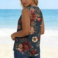 thumbnail image 7 of Karymi Going Out Tops U‑Neck Wide Strap Floral Print Sleeveless Tank Top, Loose‑Fit Casual Vest, Curved‑Hem Summer Boho Tunic Blouse Womens T Shirts, 7 of 7