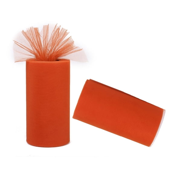 Kitandove wedding tulle roll 6-Inch Orange Decorative Fabric 2 Rolls