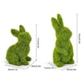 thumbnail image 3 of 2 PCS Easter Bunny Decorations,Green Faux Moss Flocked Easter Spring Bunnies Figure Perfect Easter Decorations Gifts, Home Decor, 3 of 6