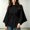 Black, variant on Women's Trendy Jackets Button Loose Cardigan with Waist Belt Casual Long Flare Sleeve Going out Coats
