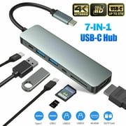 7 in 1 Multiport Docking Station USB-C Hub Type C To USB 3.0 4K HDMI Adapter for Laptop