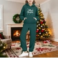 thumbnail image 2 of Piuwrlz Children's Sweatsuits Sets Girls Two Piece Jogger Set Pocket Christmas Round Neck Sweats and Sweatpants Green Size 5 Years, 2 of 9