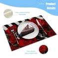 thumbnail image 3 of BaHomeck placemats Set of 4 Bouquet Of Red And White Roses On Black Striped Background Cotton Linen rectangle Placemats for Kitchen Dining Table Indoor,Outdoor,18*12inch, 3 of 4