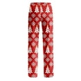 thumbnail image 5 of WTOBBY Women's Anime Design Pajama Pants with Christmas Print, Sleepwear for Casual Use, Elastic Waist for Comfort, Straight Leg Yoga Trousers, Ideal for Home and Lounge,Red M, 5 of 7
