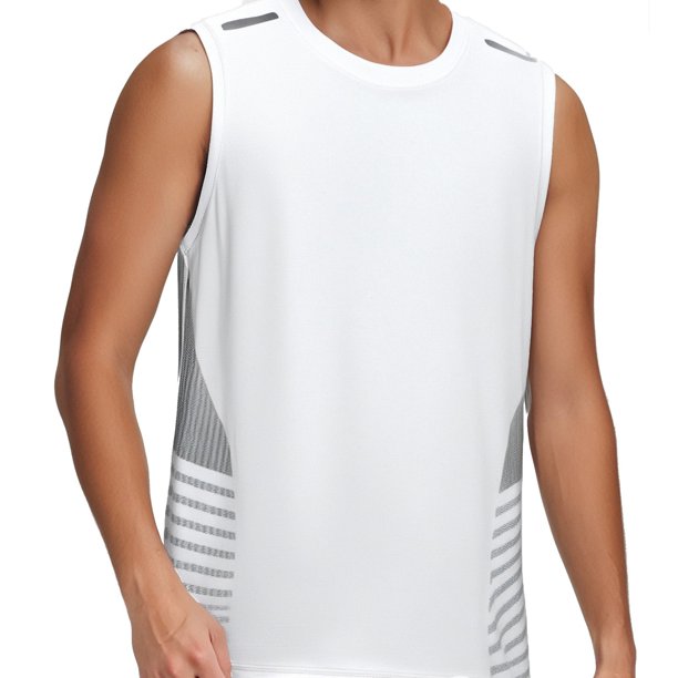 Camiseta deportiva sin mangas de seda helada para hombre - Camiseta holgada para correr y hacer gimnasia