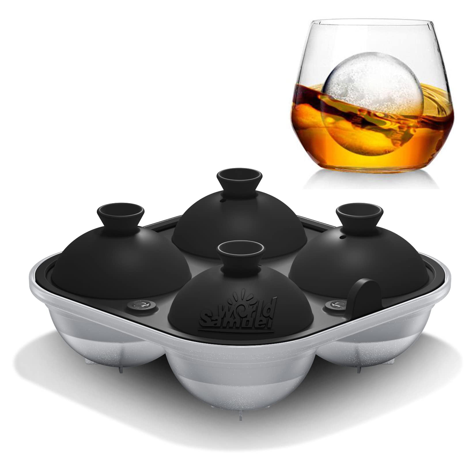 4pcs Round Ice Balls Maker Tray for Large Sphere Molds Cube Whiskey S 