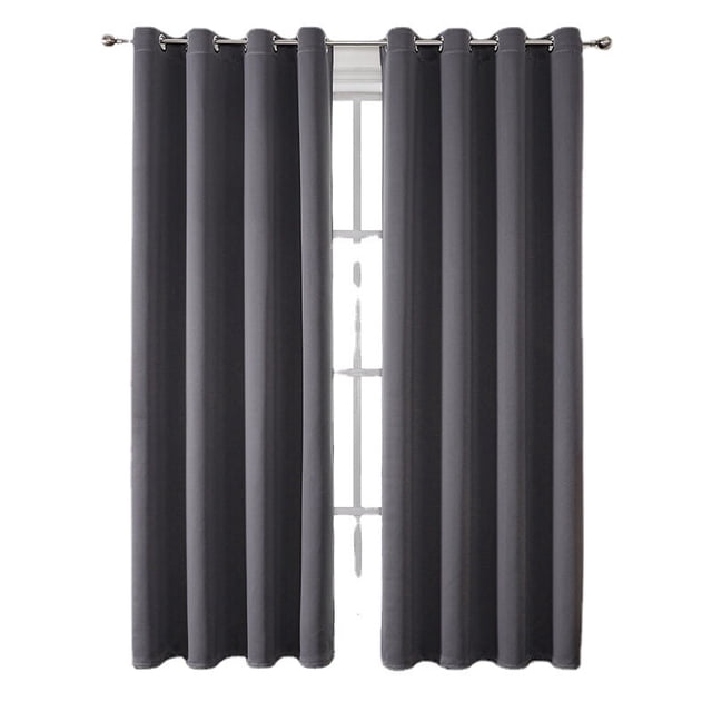 Cortina antifrío con aislamiento térmico, 100 cm * 130 cm (ancho x alto), cortinas opacas para sala de estar y dormitorio, gris oscuro, 2 piezas