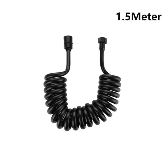 1.5/2/3 Meter Retractable Durable Flexible Telephone Line Style Large Flow Bath Sprayer Connect Pipe Toilet Bidet Telescopic Tube Spring Shower Hose Water Plumbing 1.5METER