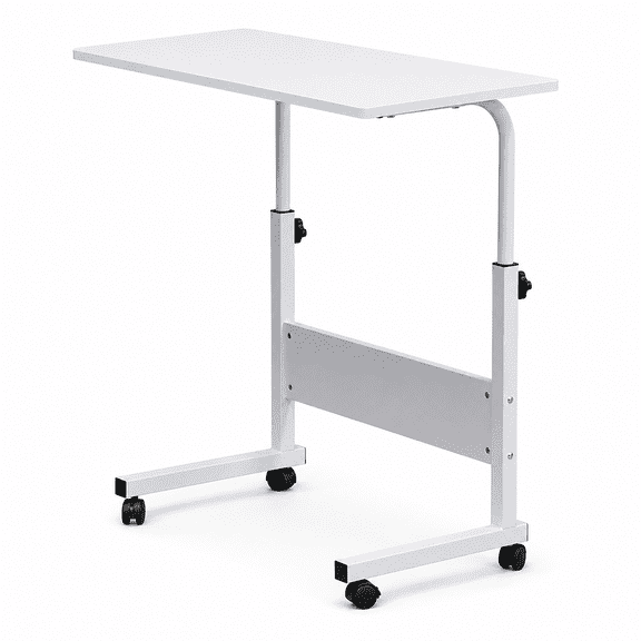 Alvantor Rolling Laptop Table, Height Adjustable, Removable Design, Wheels and Baffle Panel, White, Large, 31.5 x 15.75 in