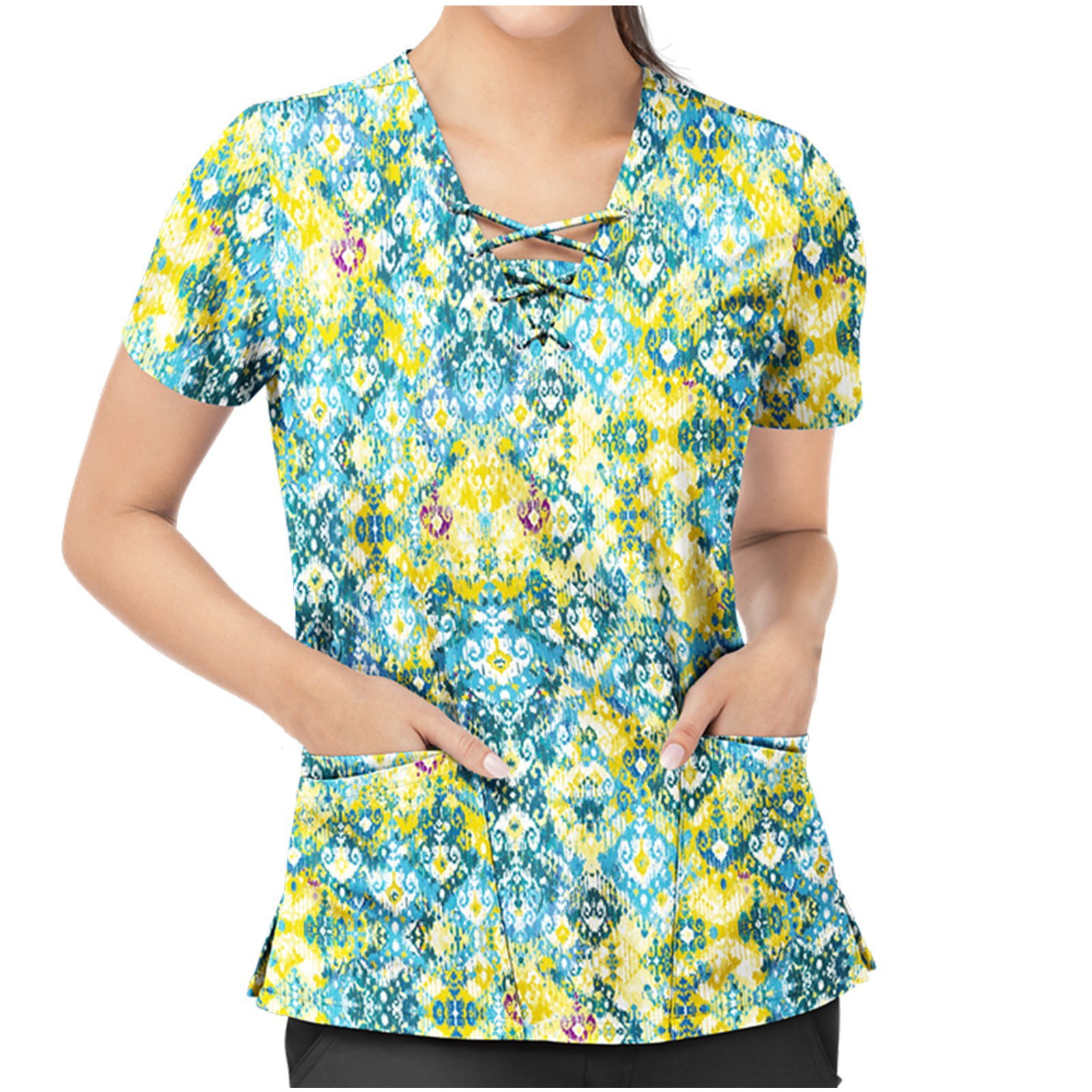 Womens Short Sleeve T-Shirt,Moon,Retro Yellow Flowers Tree S-XXL Baseball Print Casual O-Neck Tops 