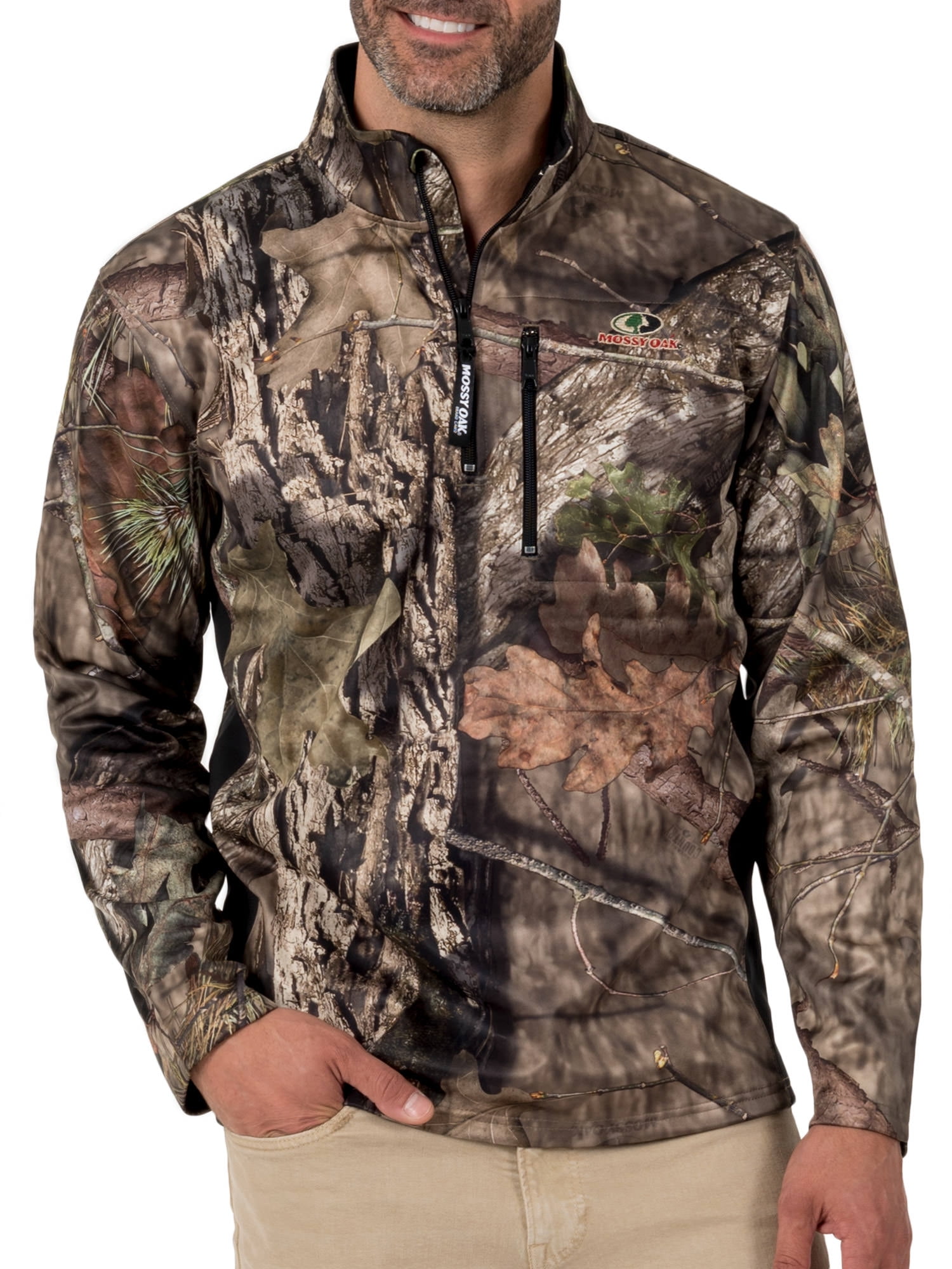 Men/'s *M*L*XL*2XL* REALTREE 1//4 Quarter Zip Camo Performance Layer Shirt Orange