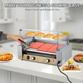thumbnail image 7 of Roromall Hot Dog Roller with Bun Warmer, Dual Temp Control Hot Dog Machine, Stainless Steel Hot Dog Grill with PC Hood Shelf & Removable Oil Drip Tray, for Home and Commercial, 7 of 7