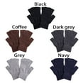 thumbnail image 2 of Basic Winter Warm Men and Women Stretchy Fingerless Gloves Typing/Texting Gloves Wool  Knitted Half Finger Gloves NAVY BLUE, 2 of 8
