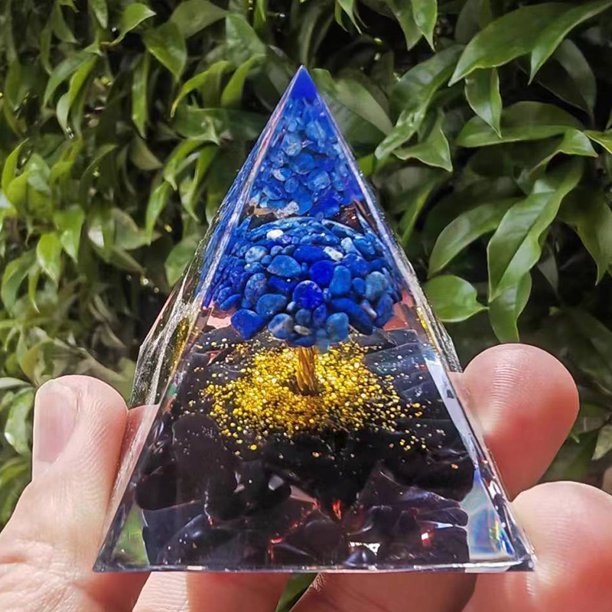 Mini pirámide de cristal natural, generador de energía, cuarzo, amatista, curación espiritual, cristal, chakra, pirámide de resina