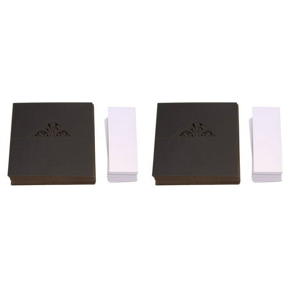 200 Pcs Table Place Cards with White Inserts Crown Tent Cards Name Cards for Wedding Banquets Buffet Bridal Black