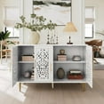 thumbnail image 3 of ARTPOWER 47.8" Accent Cabinet with 4 Doors, Vintage Hollow Carving Buffet Cabinet, Sideboards and Buffets with Storage Credenza for Living Room, Kitchen, Dining Room, Entryway, Hallway, White, 3 of 7