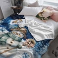 thumbnail image 3 of Cute Snowman Throw Flannel Blanket 40x50In Winter Snowflake Christmas Tree Snow Super Soft Cozy Bed Blanket, Lightweight Plush Fuzzy Bed Throw for Bedroom Sofa Couch Living Room, 3 of 4