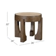 thumbnail image 4 of Canyon Brown Wood Travertine End Table Rustic Modern, 4 of 5