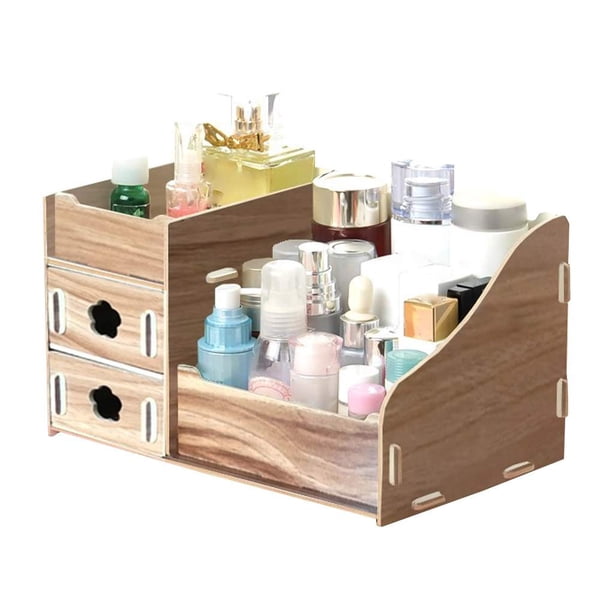Caja de almacenamiento de escritorio de madera Organizador de suministros de oficina multifuncional Estuche cosmético adorable Methold JJ14122-09B