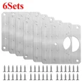 thumbnail image 1 of 2/10Sets Hinge Repair Plate Kitchen Cabinet Door Hinges Mounting Plate with Screw Flat Fixing Brackets Furniture Hardware Tools, 1 of 5