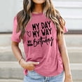 thumbnail image 2 of JAKANYQ T-Shirts pour Femmes Mode Décontractée Imprimé Lettre Col Rond Manches Courtes T-shirt Hauts Tee Confortable, 2 of 4