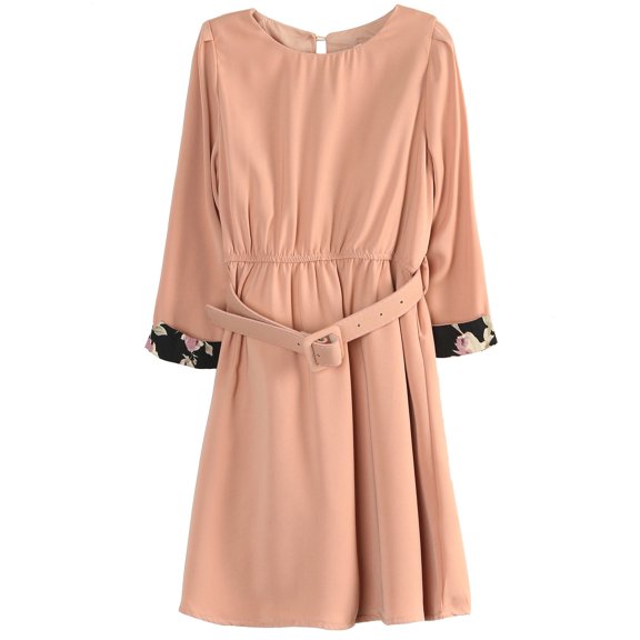 Richie House Girls' Long Dress with Belt RH1205