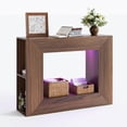 thumbnail image 6 of Ktaxon Modern Console Table with LED Light for Entryway, 43" Sofa Side Table with 4 Open Shelves Storage, Farmhouse Display Table Behind the Couch, Walnut Brown, 6 of 6