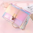 thumbnail image 5 of BESTOYARD Women Transparent Handbag Colorful Chain Bags Rainbow Purses Clear Jelly Mini Bag (Pink), 5 of 5