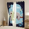 thumbnail image 3 of jejeloiu Cartoon Sloth Black Out Curtains,Retro Rustic Flower Curtains Pack of 2 (42x63 Each),Gray Blue Bedroom Curtains For Girls Boys,Ultra Soft Home Decor, 3 of 6