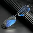thumbnail image 3 of 3 Pack Mens Rimless Reading Glasses Blue Light Blocking TR Readers Presbyopic glasses, 3 of 4