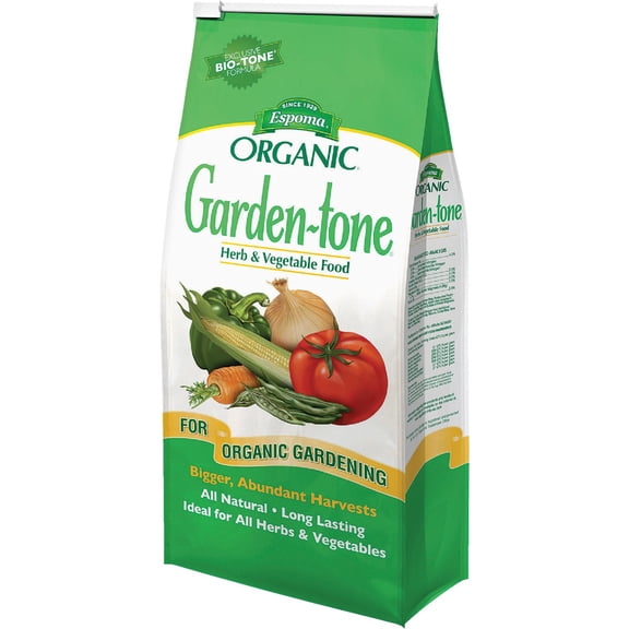 Espoma Organic Garden-Tone 3-4-4 Organic Fertilizer for Cool & Warm Season Vegetables and Herbs. Grow an Abundant Harvest of Nutritious and Flavorful Vegetables – 4 lb. Bag - Pack of 2