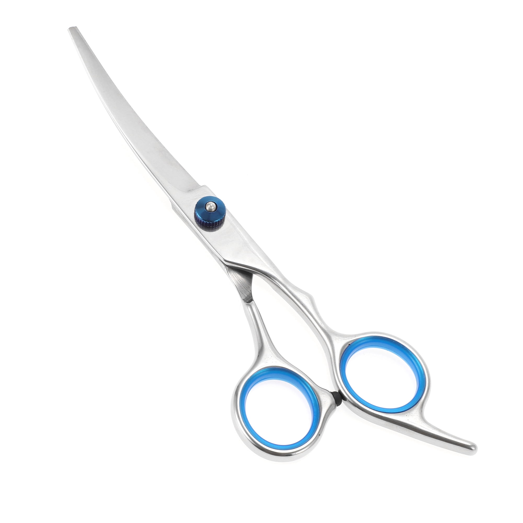 Unique Bargains 1 Pc Dog Grooming Scissors for Pets Shop 5.5 Inches Silver Tone Blue