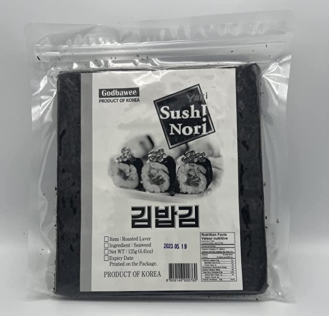 Godbawee Daechun Roasted Seaweed Sushi Nori (50 Full Sheets), Premium