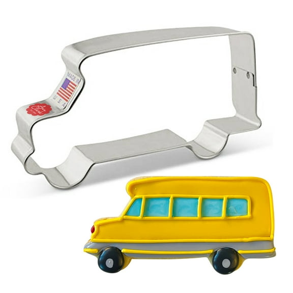 Ann Clark School Bus Cookie Cutter 4.5", Made in USA