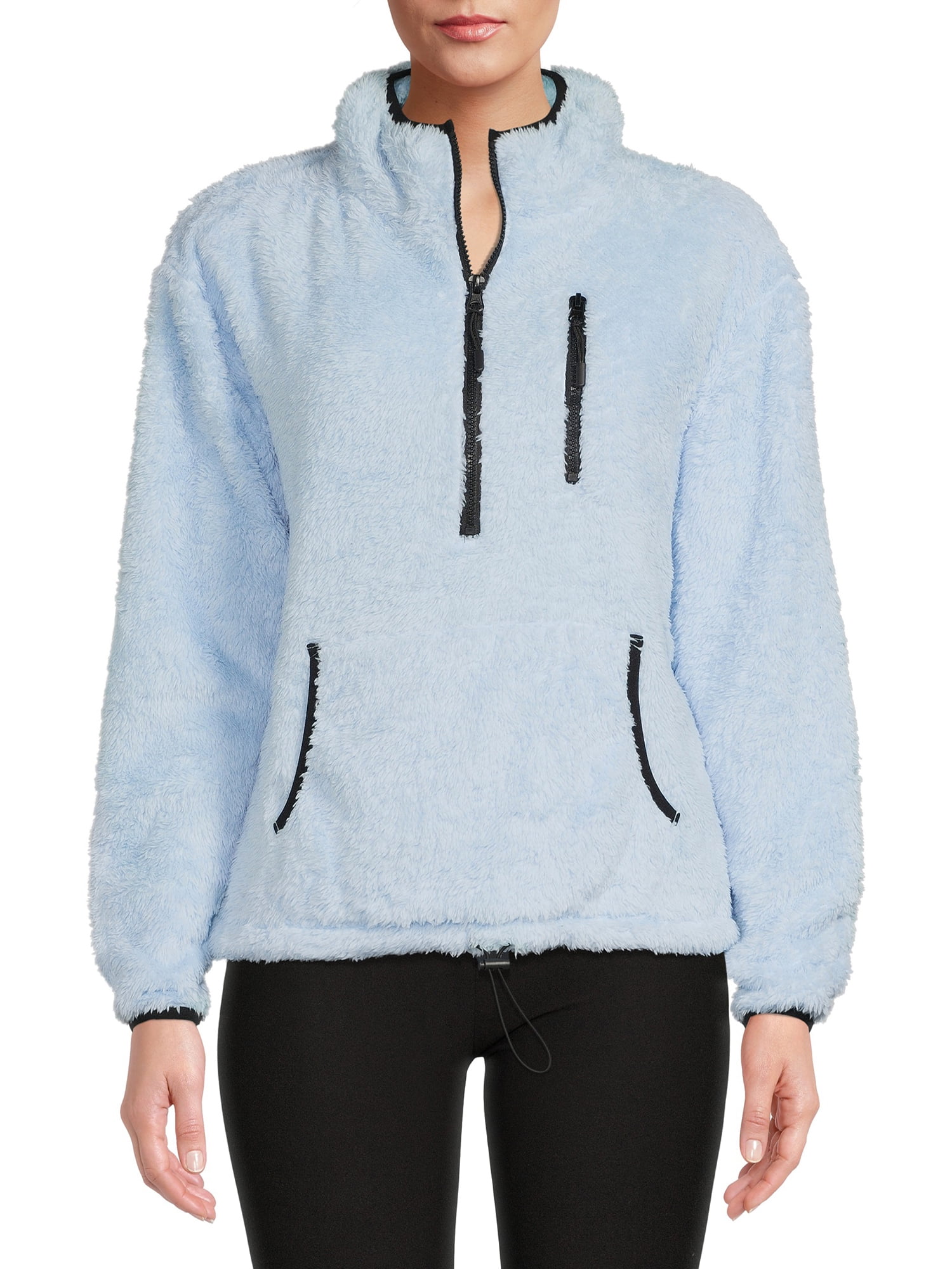 No Boundaries Junior's Plush Quarter Zip Pullover