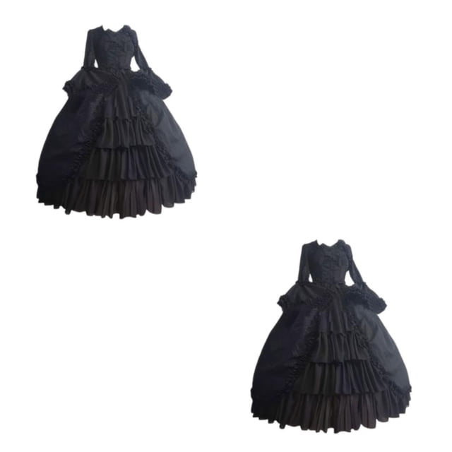 Disfraz gótico medieval Qarigey Auténtico negro S 2Conjunto
