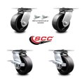thumbnail image 2 of 5 Inch Glass Filled Nylon Swivel Caster Set 2 Swivel Locks 2 Brakes SCC, 2 of 2