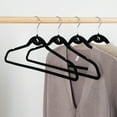 thumbnail image 5 of Trio Home Heavy Duty Velvet Hangers with Cascade Hook, 360 Degree Rotatable Hook (50 PACK) - Black, 5 of 5