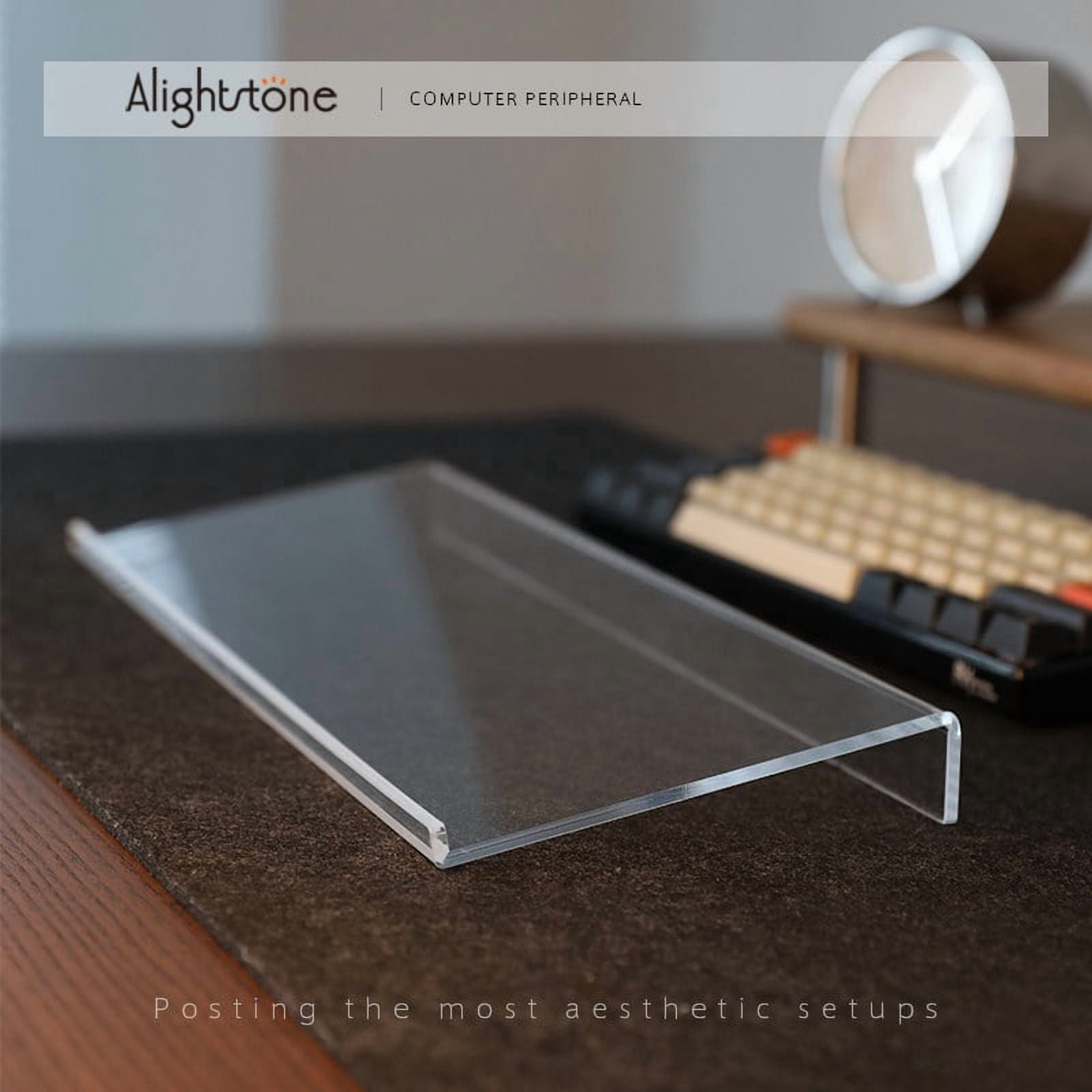Acrylic Keyboard Riser Stand, Ergonomic Tilted Keyboard Holder for Desk, Clear Desktop Stand