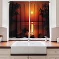 thumbnail image 2 of Ambesonne Nature Kitchen Curtains, Rural Fresh Dramatic View, 55"x39", Red Scarlet Vermilion, 2 of 3