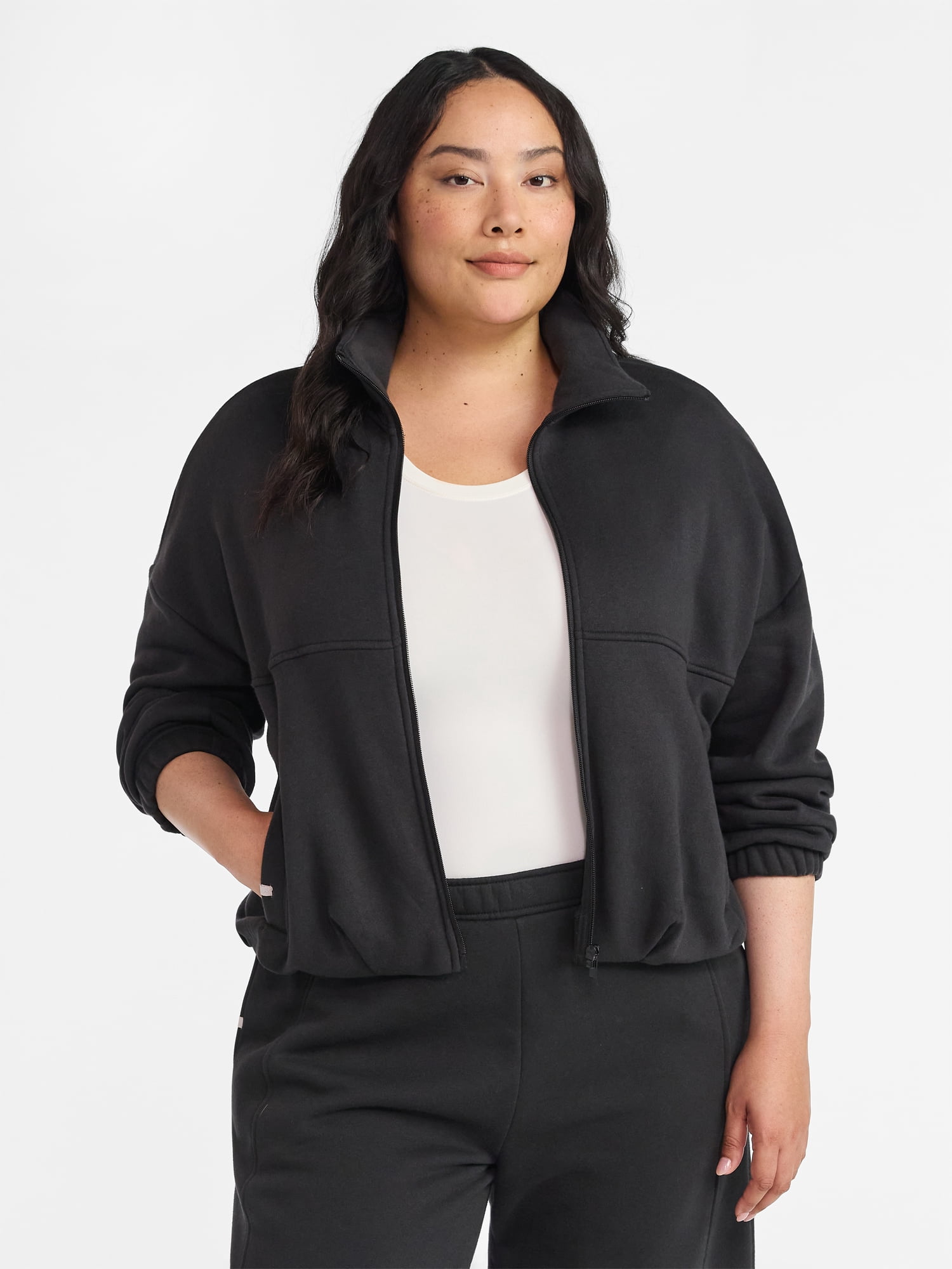 Athletic Works Women's Premium Fleece Active Jacket, Midweight, Sizes XS-4X