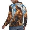 thumbnail image 3 of KLL Blue Sky White Cloud Eagle Print Mens Hoodie Long Sleeve Casual Pullover Hooded Sweatshirt Fashion Drawstring Hoodies with Pocket-4X-Large, 3 of 6