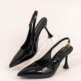 thumbnail image 6 of Miluxas Womens Slingback Kitten Heels Buckle Closed Pointed Toe Slip on Work Pumps Fashion Dress Shoes Black 8.5(41), 6 of 9