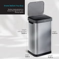 thumbnail image 6 of Home Zone Living 13 Gallon Sensor Kitchen Trash Can with Motion Sensor Lid and Touch Controls, Stainless Steel, Silver, 6 of 7