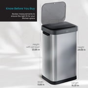 Home Zone Living 13 Gallon Motion Sensor Trash Can, Stainless Steel, Silver