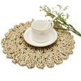 thumbnail image 2 of Prettyui Natural Handmade Corn Straw Woven Dining Table Mats Non-Slip Heat Insulation Pads Round Table Pad Pot Holder Kitchen Table Placemat Cup Mat Accessories, 2 of 6
