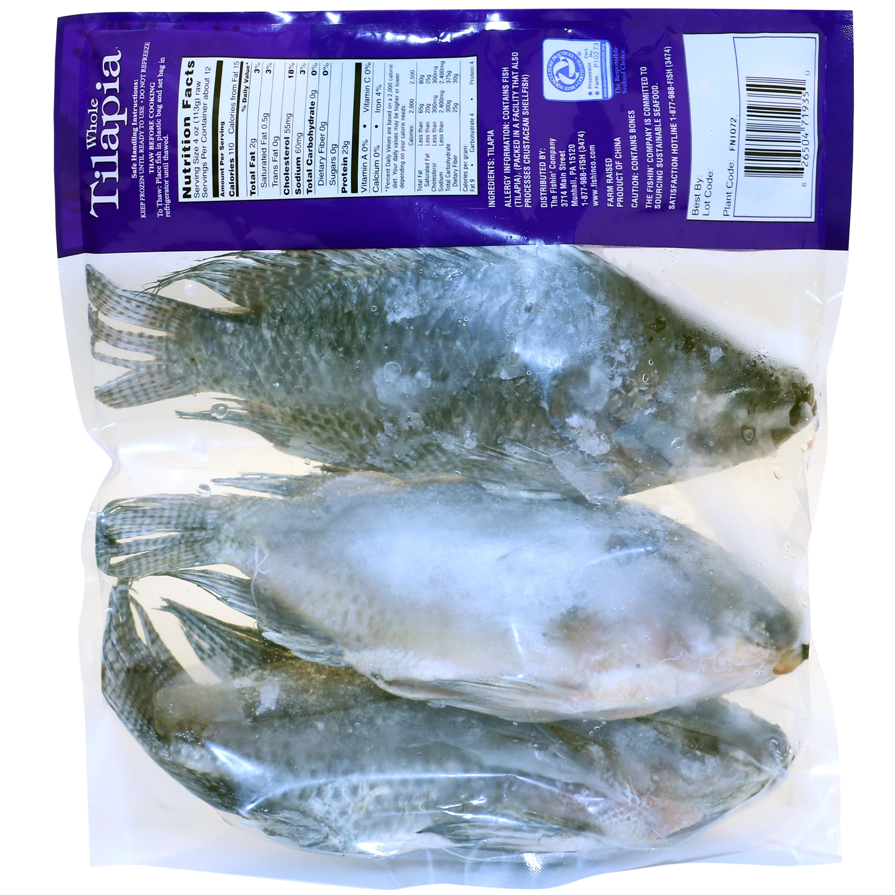 Frozen Whole Tilapia, 3.0 lb