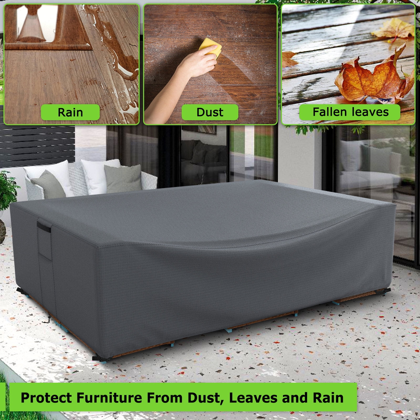 STARTWO Waterproof Patio Furniture Covers Thickened Heavy Duty Outdoor Furniture Covers for 8-10 Seats